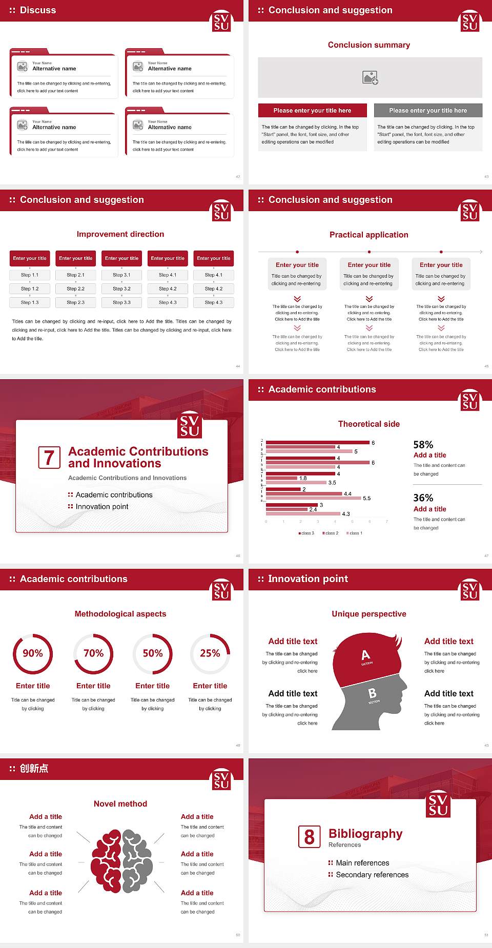 Saginaw Valley State University Graduation Thesis Defense PPT Template4:3 ratio PPT effect preview image6