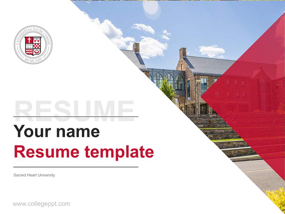 Sacred Heart University Resume PPT Template4:3 ratio PPT effect preview image5