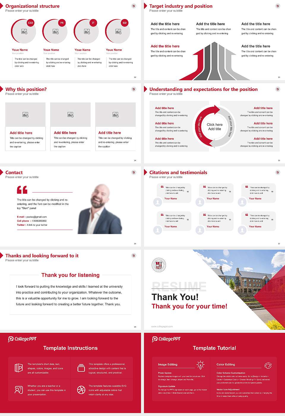 Sacred Heart University Resume PPT Template16:9 ratio PPT effect preview image4