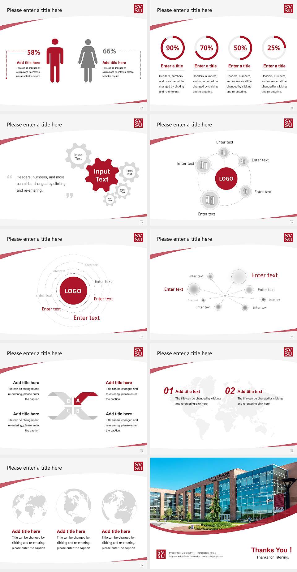 Saginaw Valley State University Course/Courseware Creation PPT Template4:3 ratio PPT effect preview image4