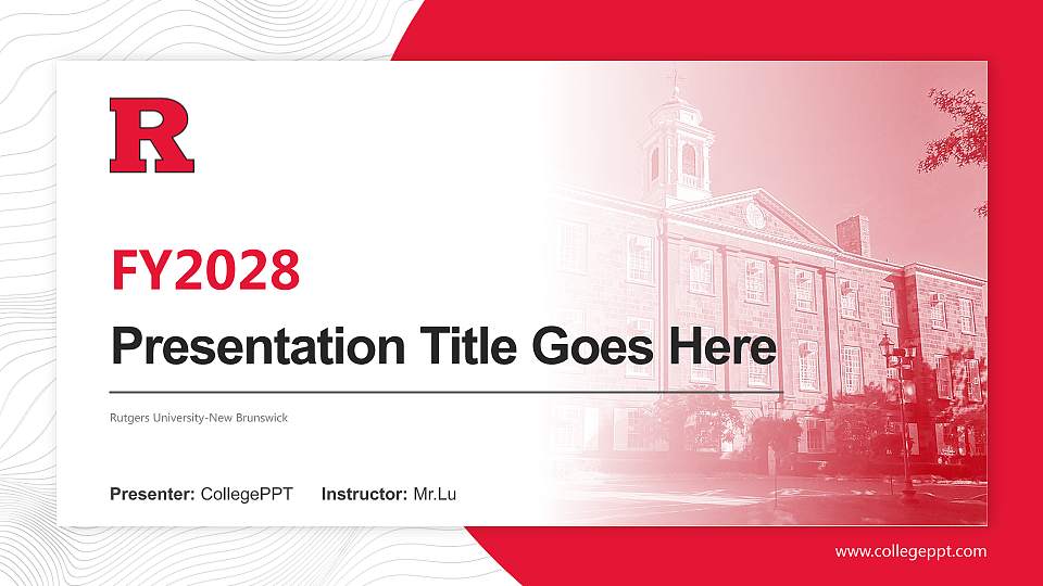 Rutgers University-New Brunswick Academic Presentation/Research Findings Report PPT Template16:9 ratio PPT effect preview image