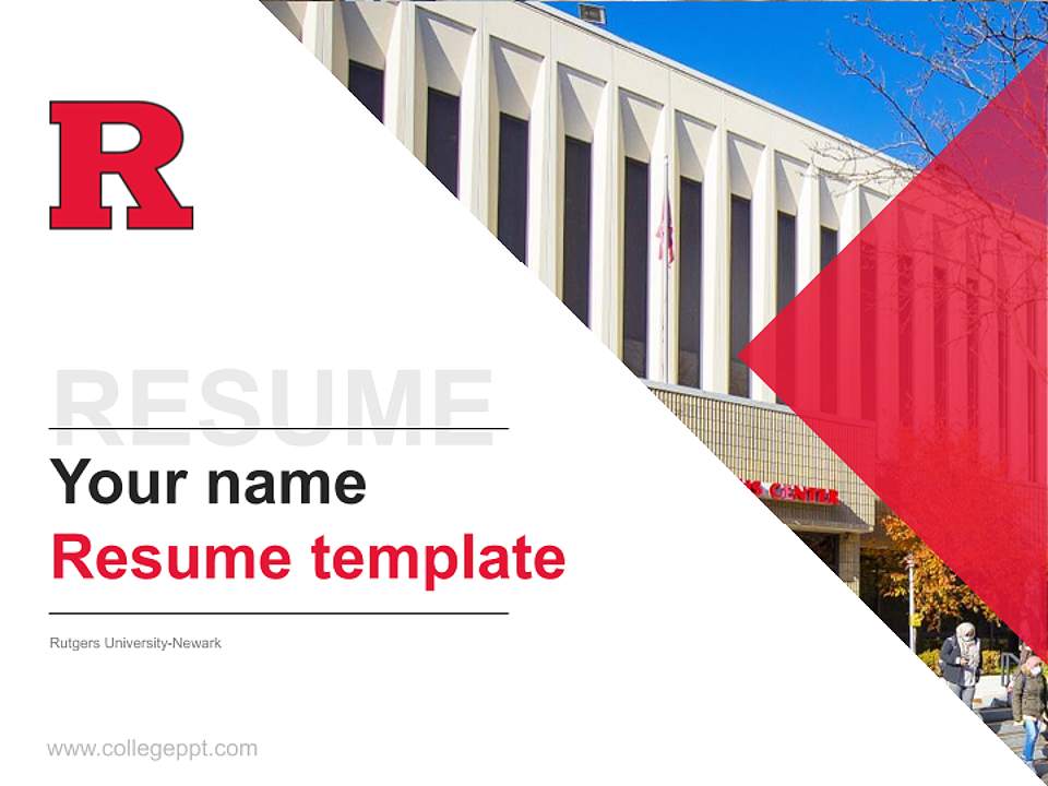 Rutgers University-Newark Resume PPT Template4:3 ratio PPT effect preview image5