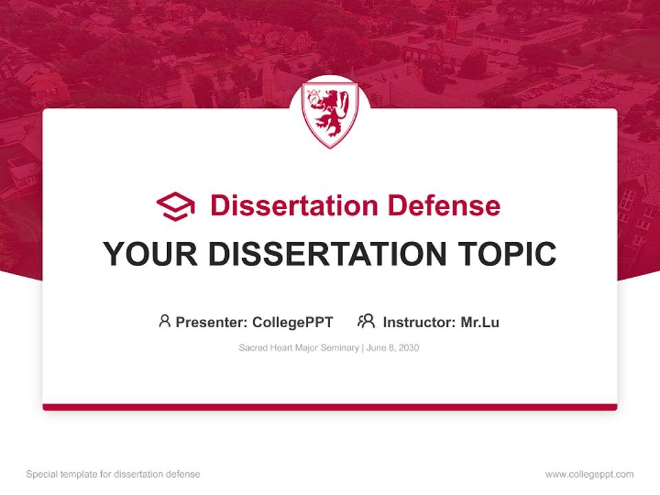 Sacred Heart Major Seminary Graduation Thesis Defense PPT Template4:3 ratio PPT effect preview image7