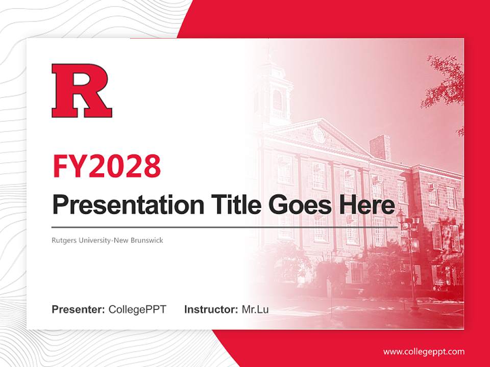 Rutgers University-New Brunswick Academic Presentation/Research Findings Report PPT Template4:3 ratio PPT effect preview image5