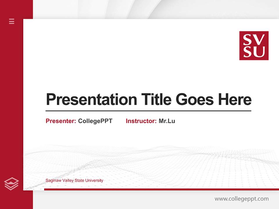 Saginaw Valley State University Thesis Proposal/Graduation Defense PPT Template4:3 ratio PPT effect preview image5