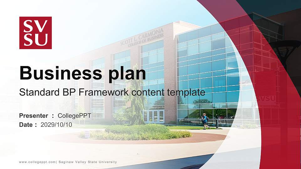 Saginaw Valley State University Competition/Entrepreneurship Contest PPT Template16:9 ratio PPT effect preview image