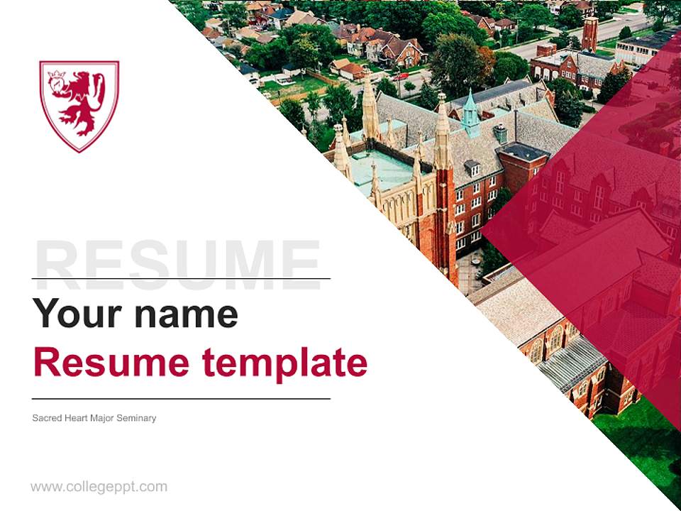 Sacred Heart Major Seminary Resume PPT Template4:3 ratio PPT effect preview image5