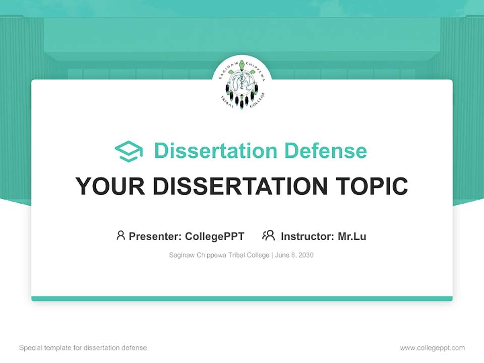 Saginaw Chippewa Tribal College Graduation Thesis Defense PPT Template4:3 ratio PPT effect preview image7