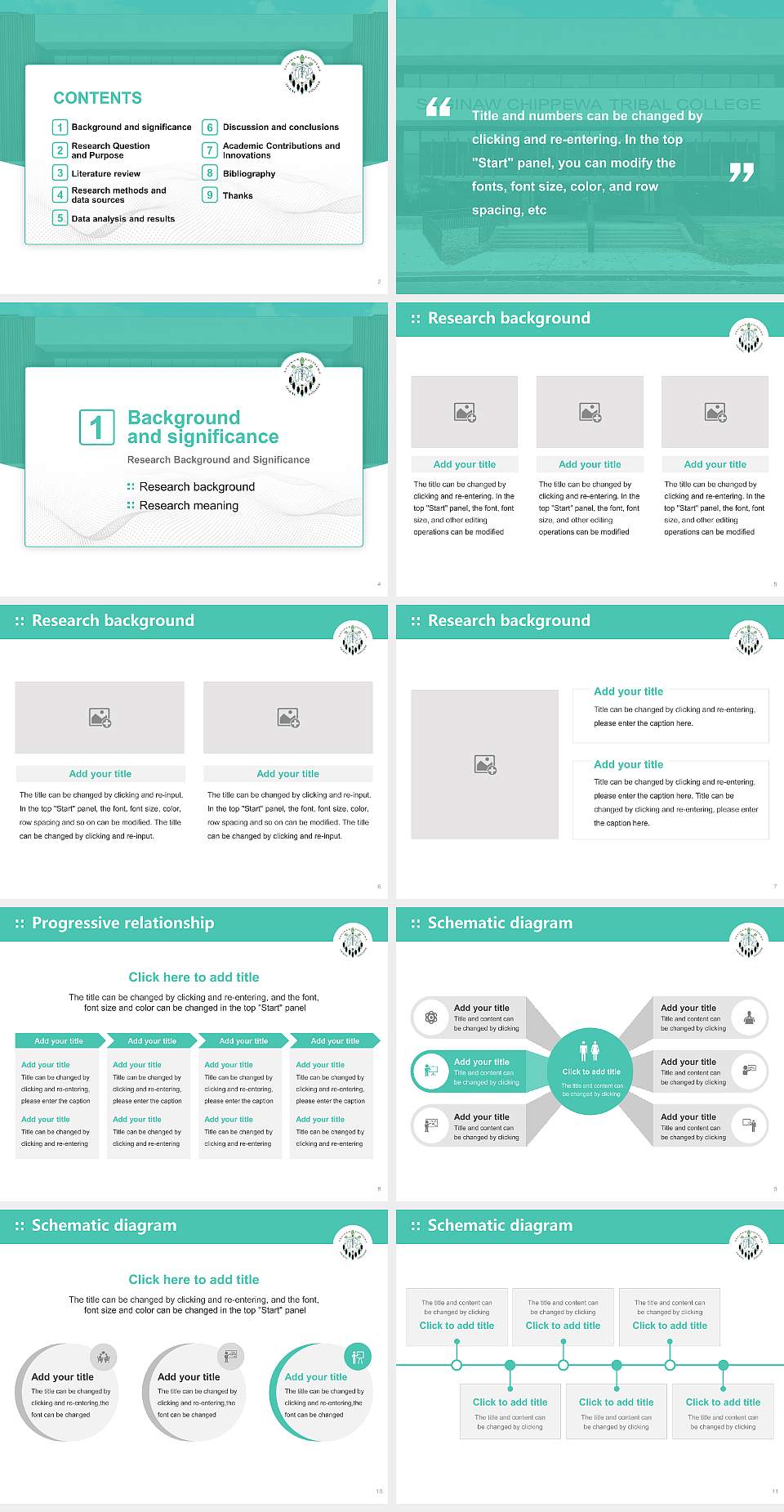 Saginaw Chippewa Tribal College Graduation Thesis Defense PPT Template4:3 ratio PPT effect preview image2