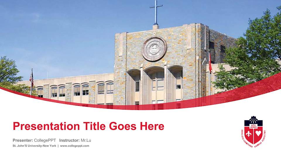 St. John’S University-New York Course/Courseware Creation PPT Template16:9 ratio PPT effect preview image