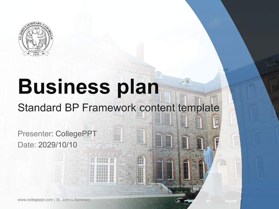 St John’S Seminary Competition/Entrepreneurship Contest PPT Template4:3 ratio PPT effect preview image9