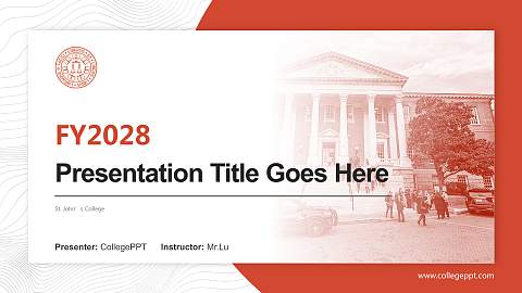 St. John’s College Academic Presentation/Research Findings Report PPT Template