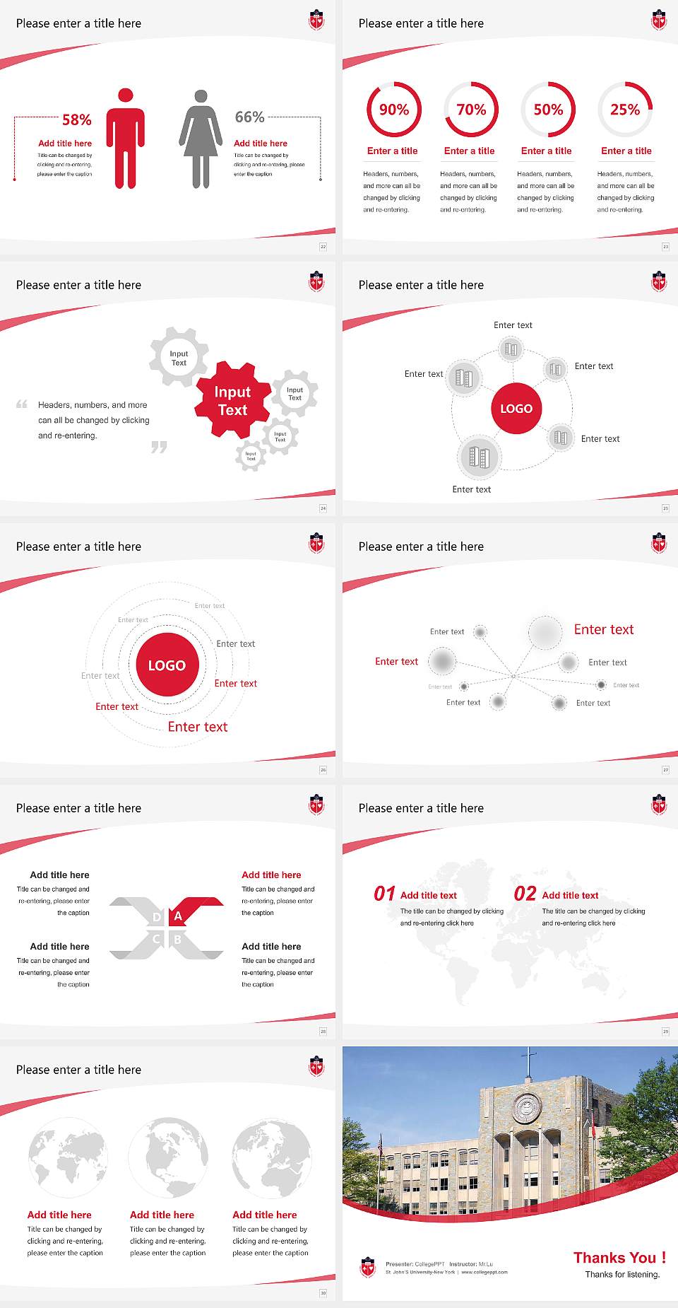St. John’S University-New York Course/Courseware Creation PPT Template4:3 ratio PPT effect preview image4