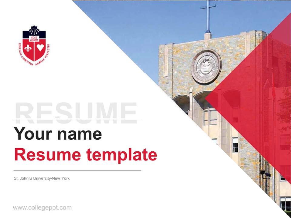 St. John’S University-New York Resume PPT Template4:3 ratio PPT effect preview image5
