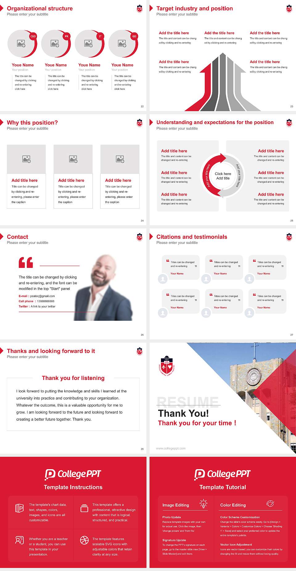 St. John’S University-New York Resume PPT Template4:3 ratio PPT effect preview image4