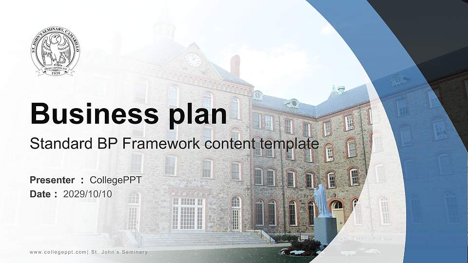 St John’S Seminary Competition/Entrepreneurship Contest PPT Template16:9 ratio PPT effect preview image