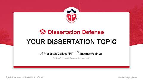 St. John’S University-New York Graduation Thesis Defense PPT Template