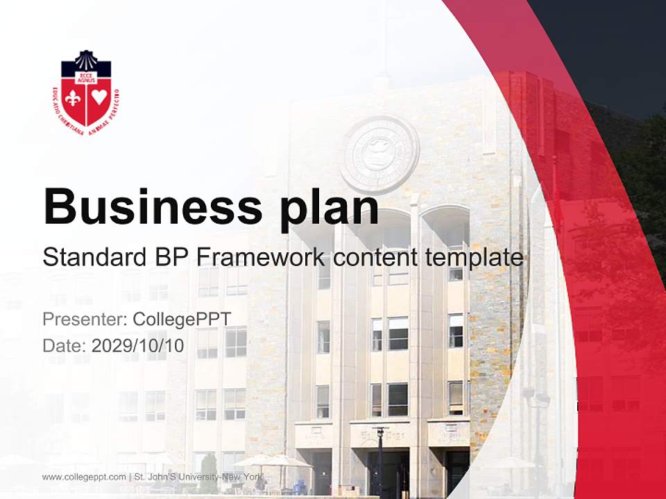 St. John’S University-New York Competition/Entrepreneurship Contest PPT Template4:3 ratio PPT effect preview image9