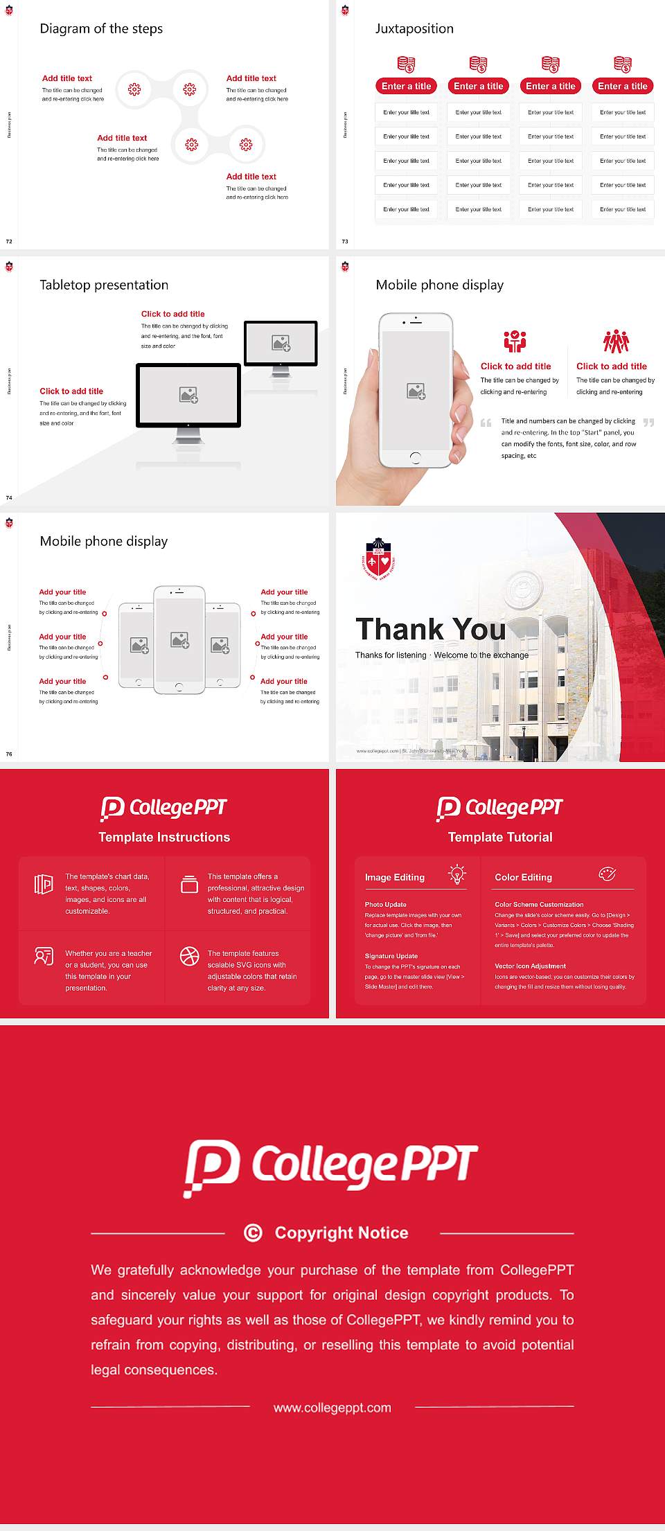 St. John’S University-New York Competition/Entrepreneurship Contest PPT Template4:3 ratio PPT effect preview image9