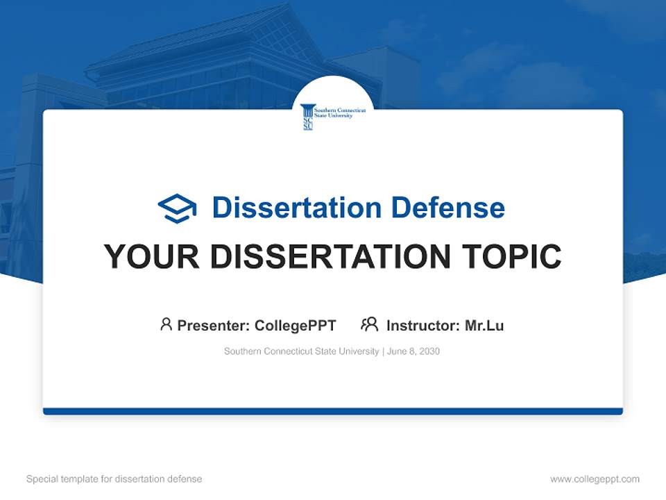 Southern Connecticut State University Graduation Thesis Defense PPT Template4:3 ratio PPT effect preview image7