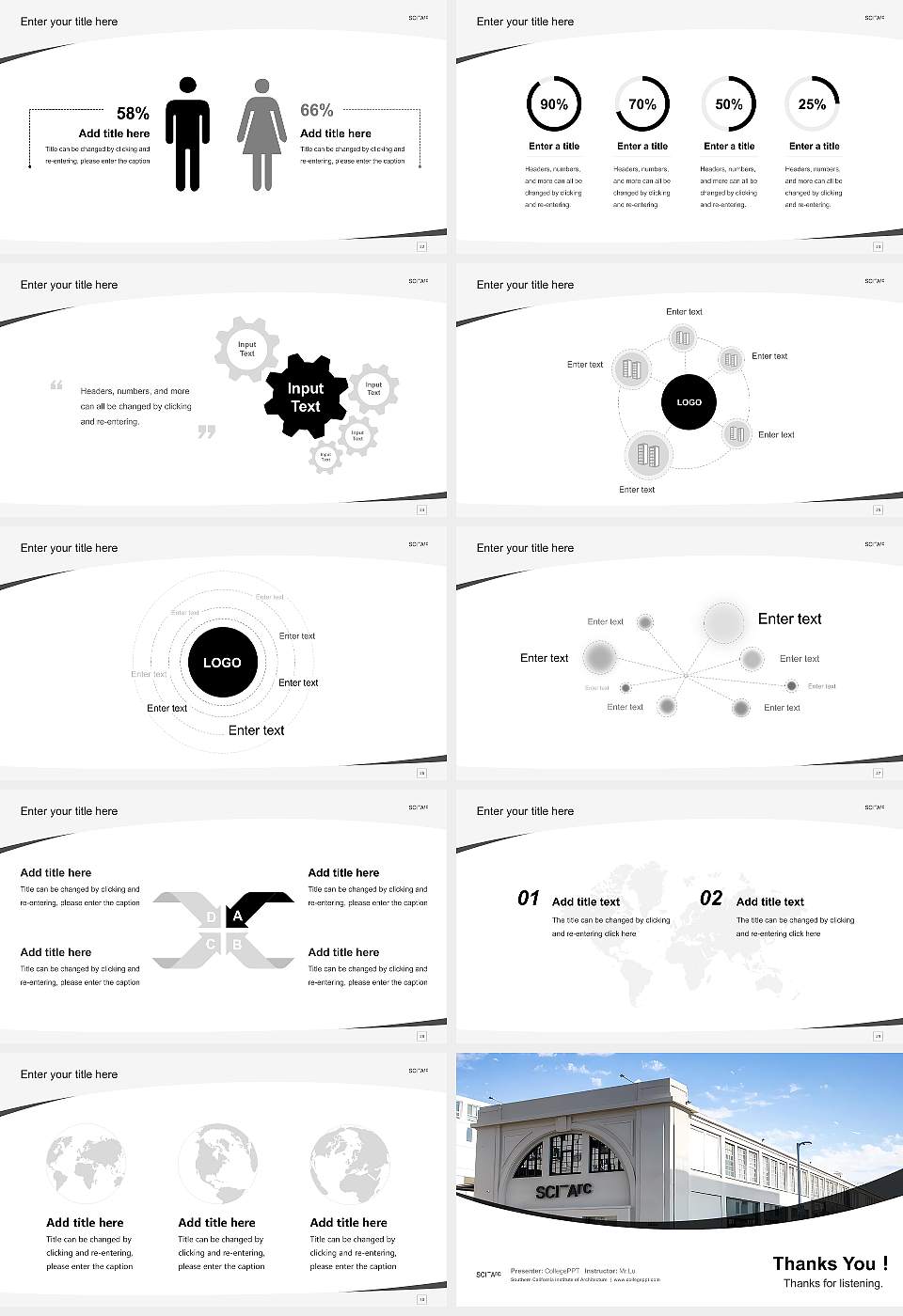 Southern California Institute of Architecture Course/Courseware Creation PPT Template16:9 ratio PPT effect preview image4