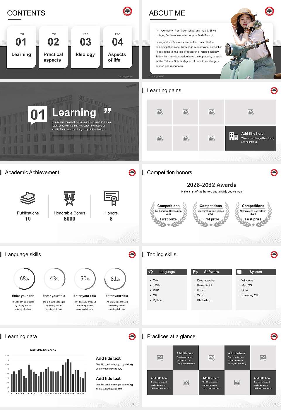 South College Atlanta National Scholarship Defense PPT Template16:9 ratio PPT effect preview image2