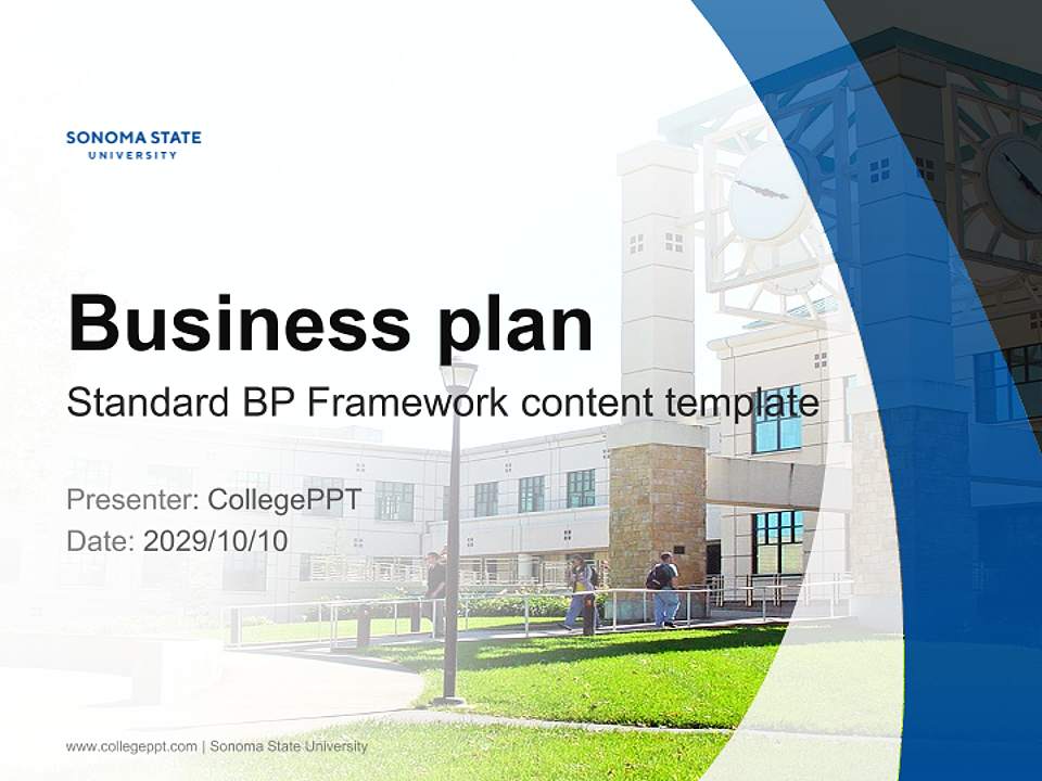Sonoma State University Competition/Entrepreneurship Contest PPT Template4:3 ratio PPT effect preview image9
