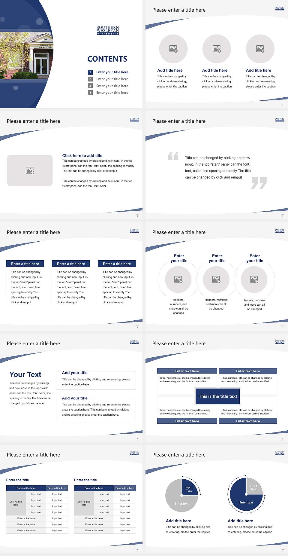 Southern Wesleyan University Course/Courseware Creation PPT Template4:3 ratio PPT effect preview image2