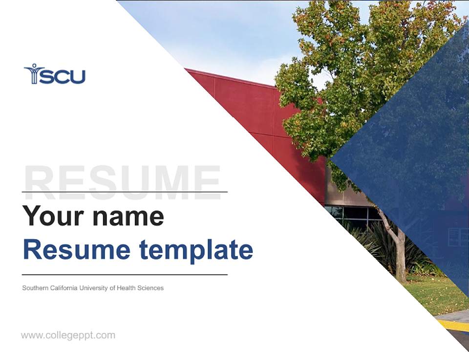 Southern California University of Health Sciences Resume PPT Template4:3 ratio PPT effect preview image5