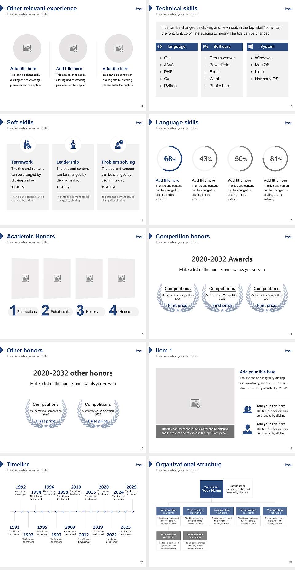 Southern California University of Health Sciences Resume PPT Template4:3 ratio PPT effect preview image3
