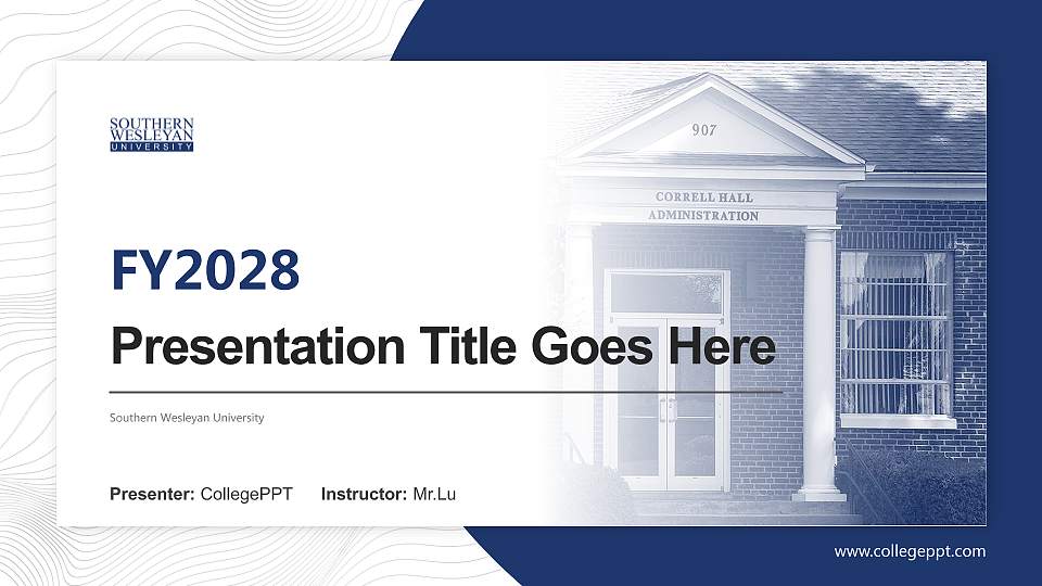 Southern Wesleyan University Academic Presentation/Research Findings Report PPT Template16:9 ratio PPT effect preview image