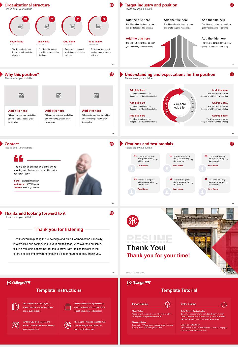 St Francis College Resume PPT Template16:9 ratio PPT effect preview image4