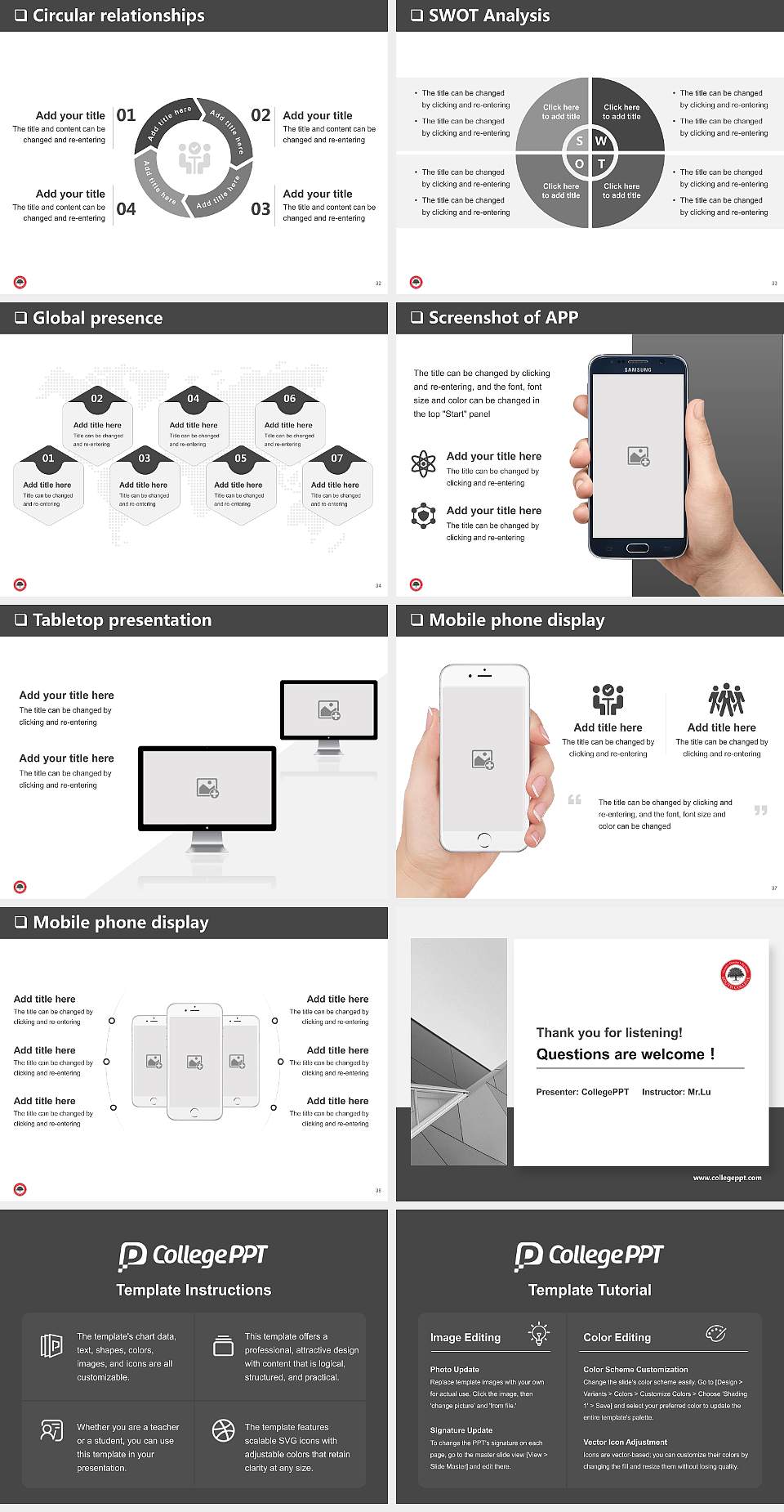 South College General Purpose PPT Template4:3 ratio PPT effect preview image5