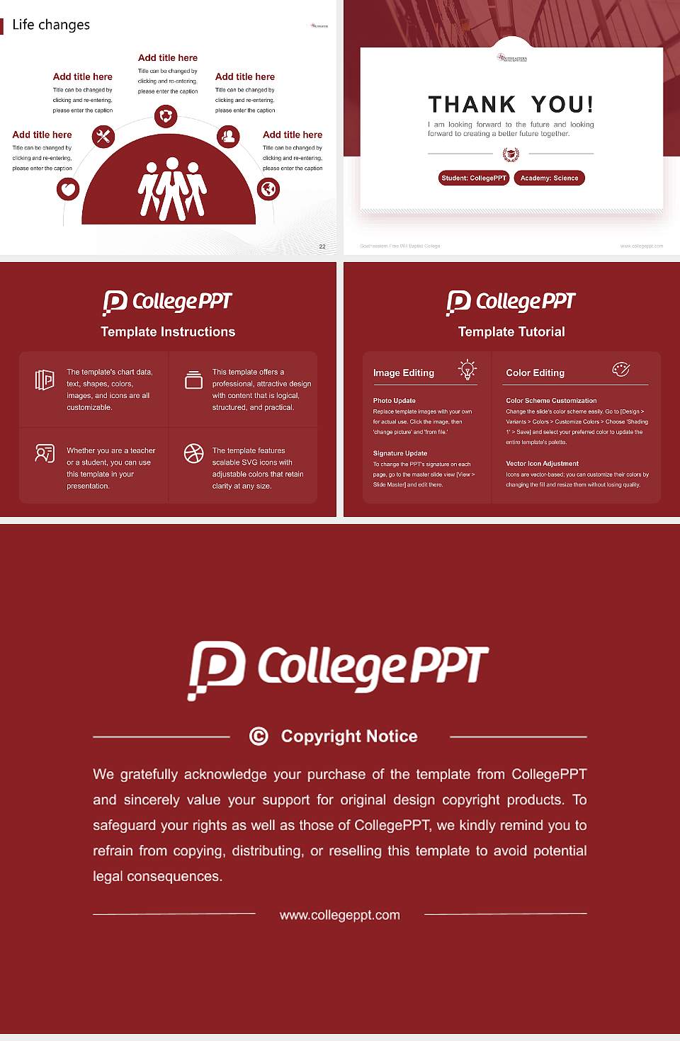 Southeastern Free Will Baptist College National Scholarship Defense PPT Template4:3 ratio PPT effect preview image4