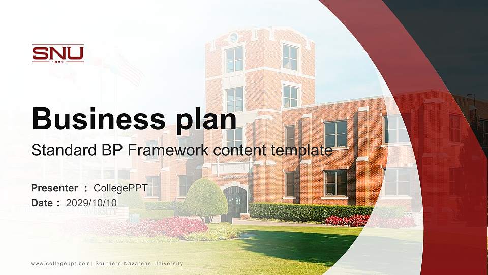 Southern Nazarene University Competition/Entrepreneurship Contest PPT Template16:9 ratio PPT effect preview image