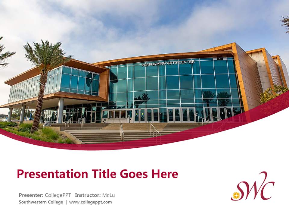 Southwestern College Course/Courseware Creation PPT Template4:3 ratio PPT effect preview image5