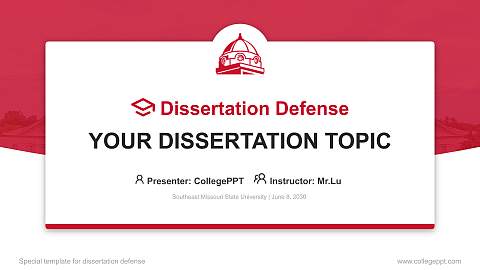 Southeast Missouri State University Graduation Thesis Defense PPT Template