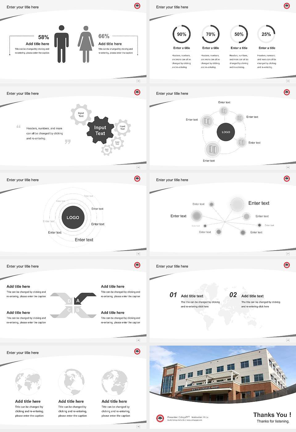South College Asheville Course/Courseware Creation PPT Template16:9 ratio PPT effect preview image4
