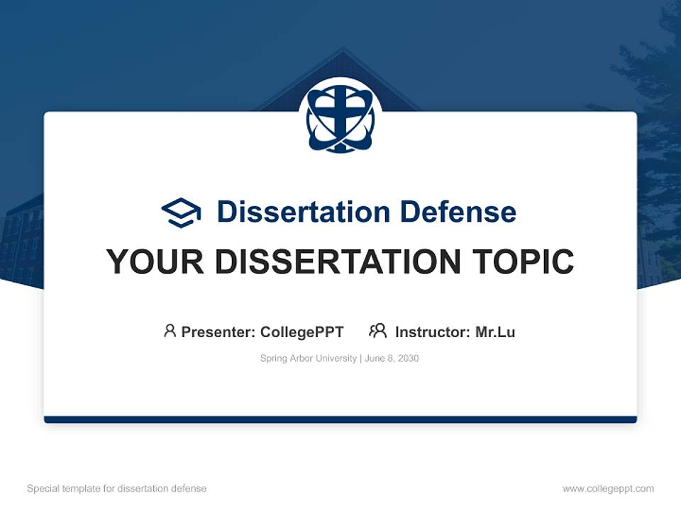 Spring Arbor University Graduation Thesis Defense PPT Template4:3 ratio PPT effect preview image7