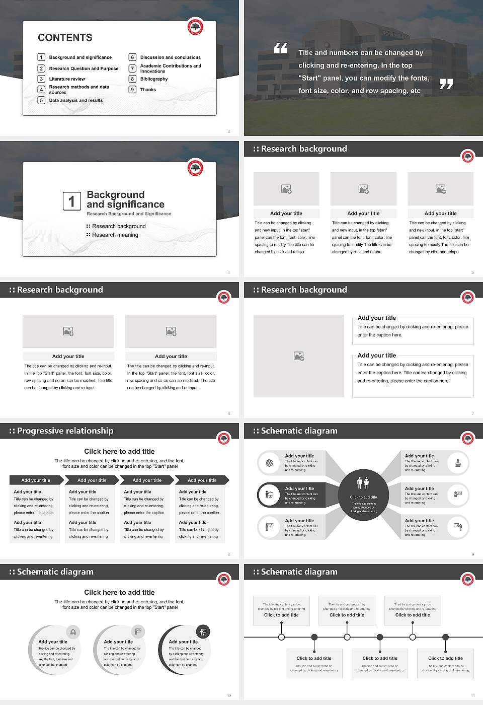 South College Nashville school Graduation Thesis Defense PPT Template16:9 ratio PPT effect preview image2