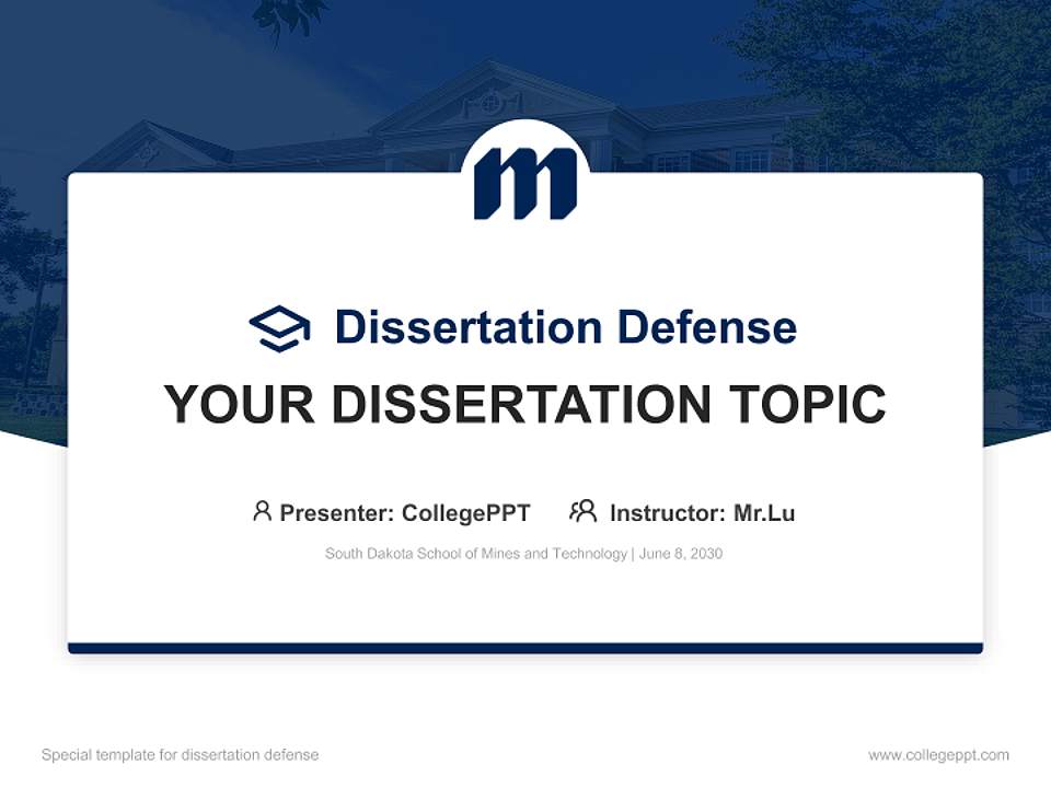 South Dakota School of Mines and Technology Graduation Thesis Defense PPT Template4:3 ratio PPT effect preview image7