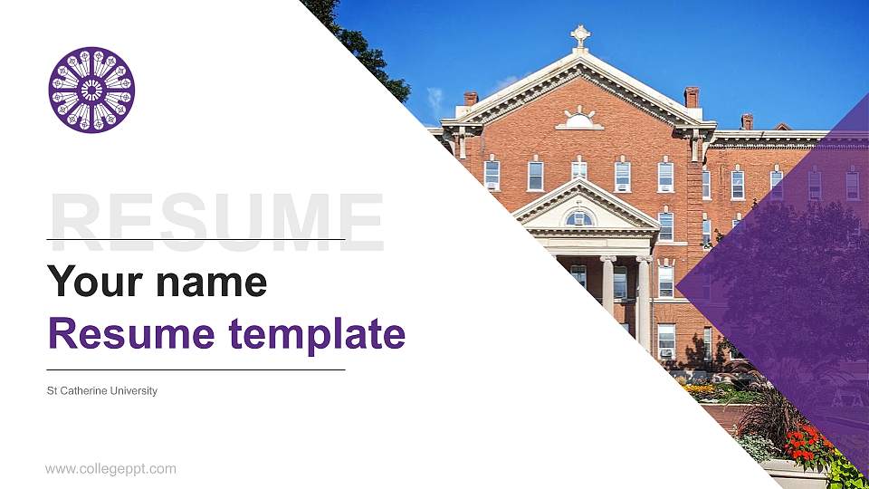 St Catherine University Resume PPT Template16:9 ratio PPT effect preview image
