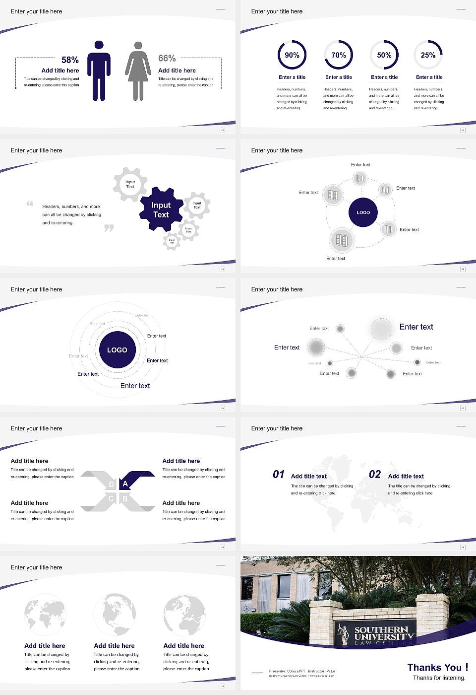 Southern University Law Center Course/Courseware Creation PPT Template16:9 ratio PPT effect preview image4