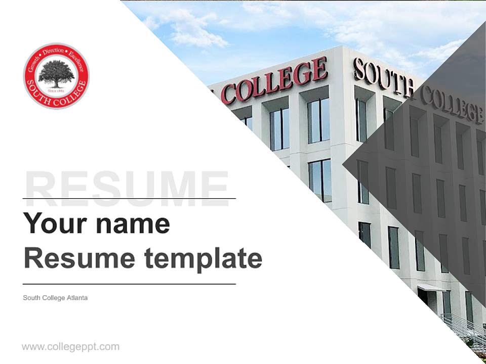 South College Atlanta Resume PPT Template4:3 ratio PPT effect preview image5