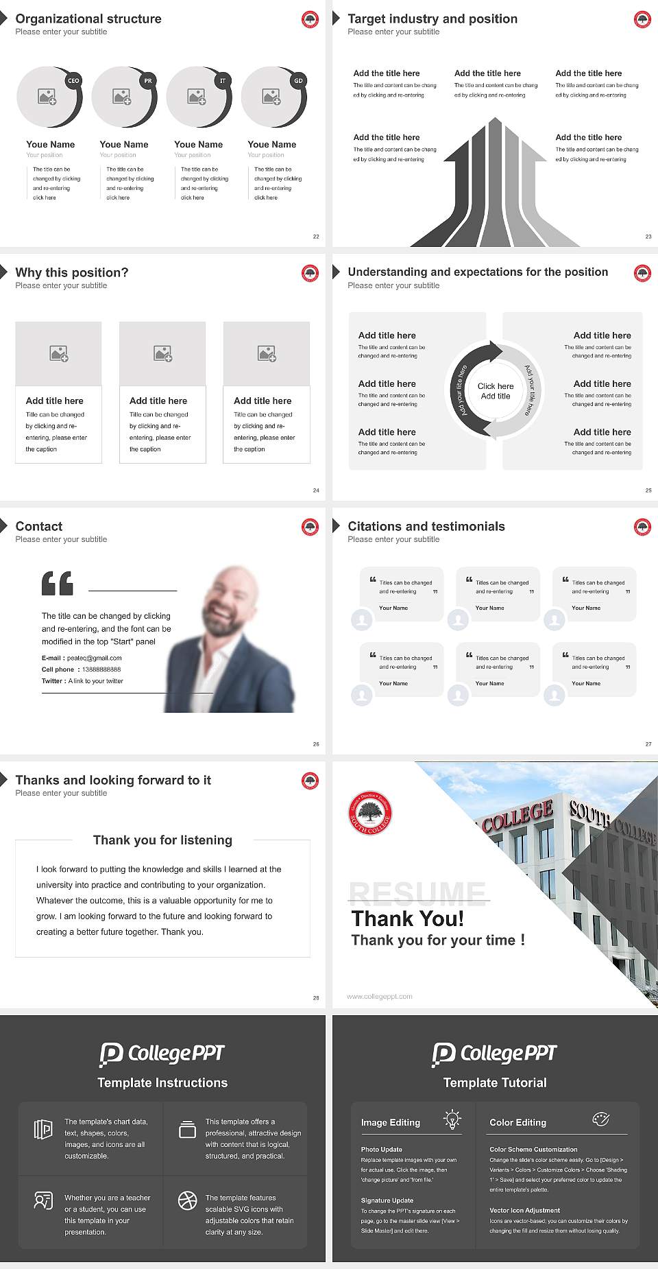 South College Atlanta Resume PPT Template4:3 ratio PPT effect preview image4