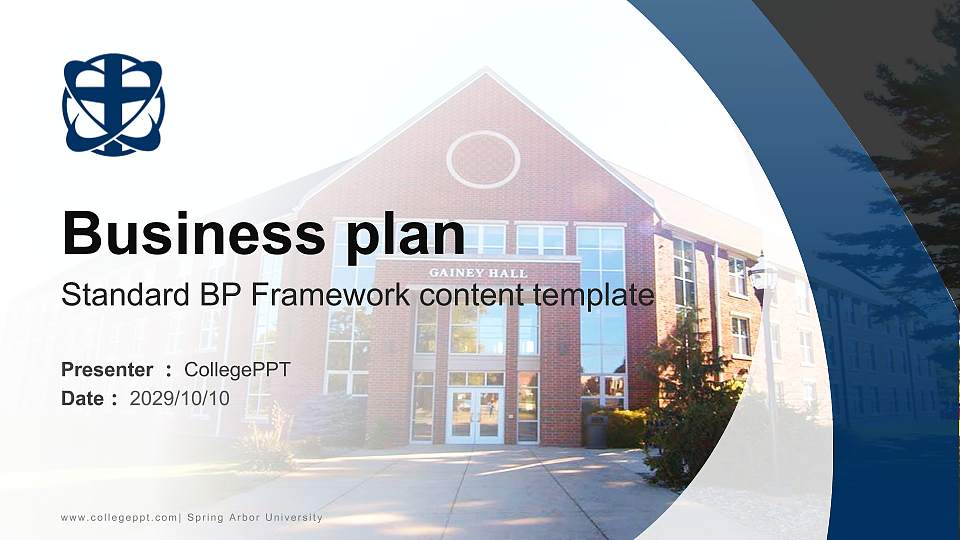 Spring Arbor University Competition/Entrepreneurship Contest PPT Template16:9 ratio PPT effect preview image