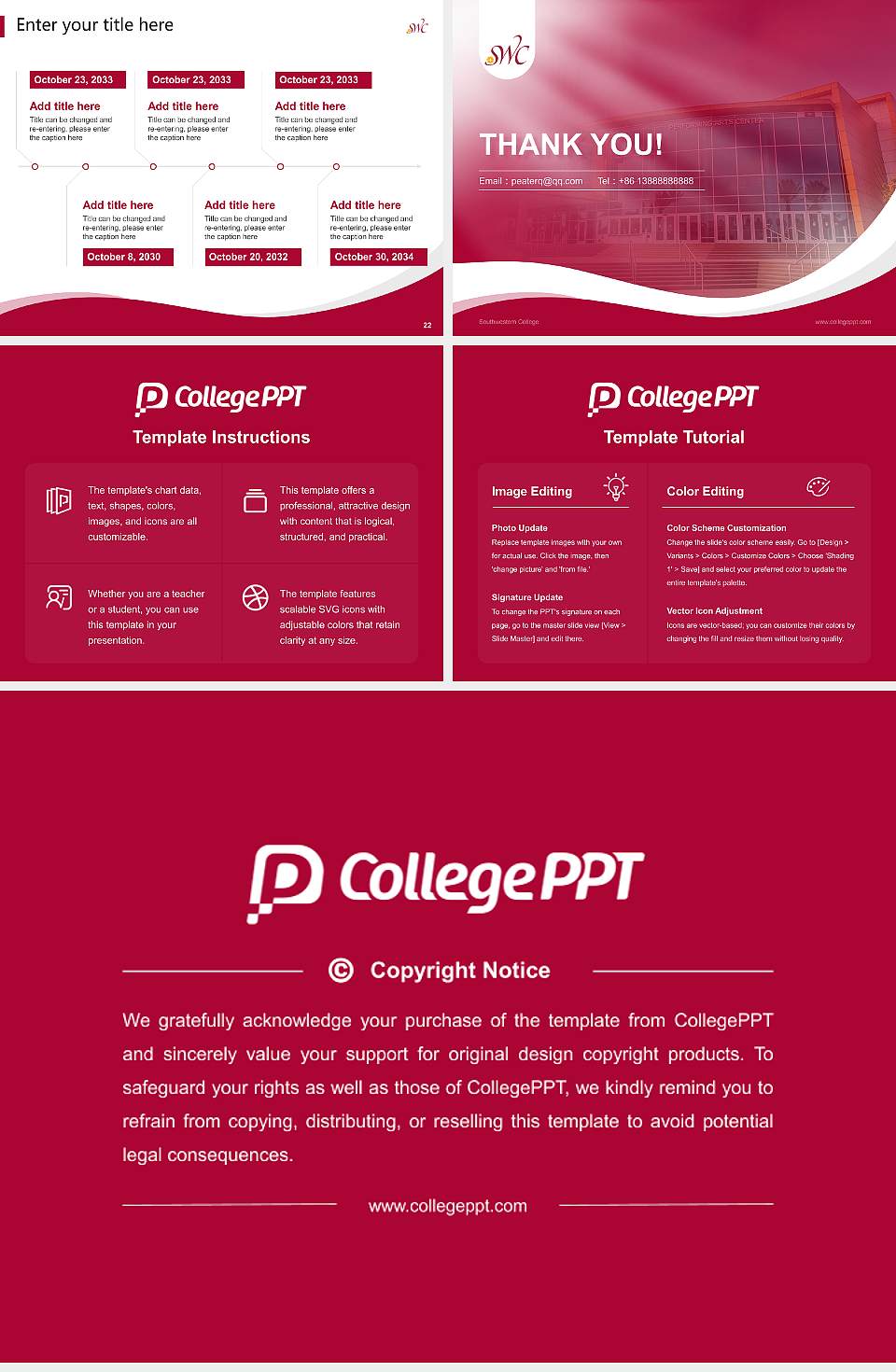 Southwestern College Lecture Sharing and Networking Event PPT Template4:3 ratio PPT effect preview image4