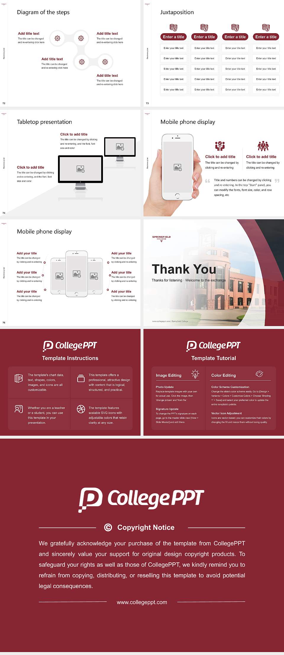 Springfield College Competition/Entrepreneurship Contest PPT Template4:3 ratio PPT effect preview image9
