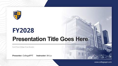 South Texas College of Law Houston Academic Presentation/Research Findings Report PPT Template