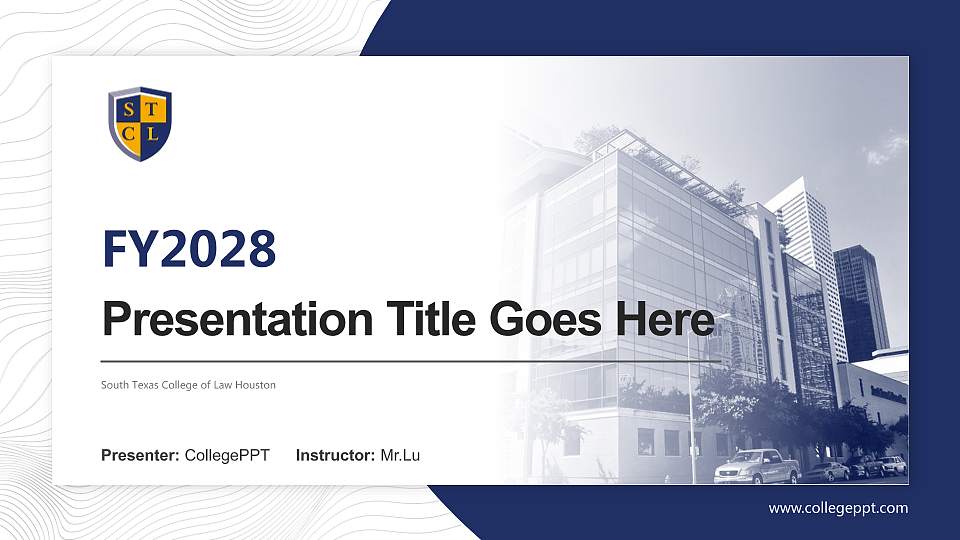 South Texas College of Law Houston Academic Presentation/Research Findings Report PPT Template16:9 ratio PPT effect preview image